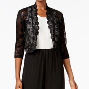 NWOT R&M Richards Black sequins Bolero Jacket